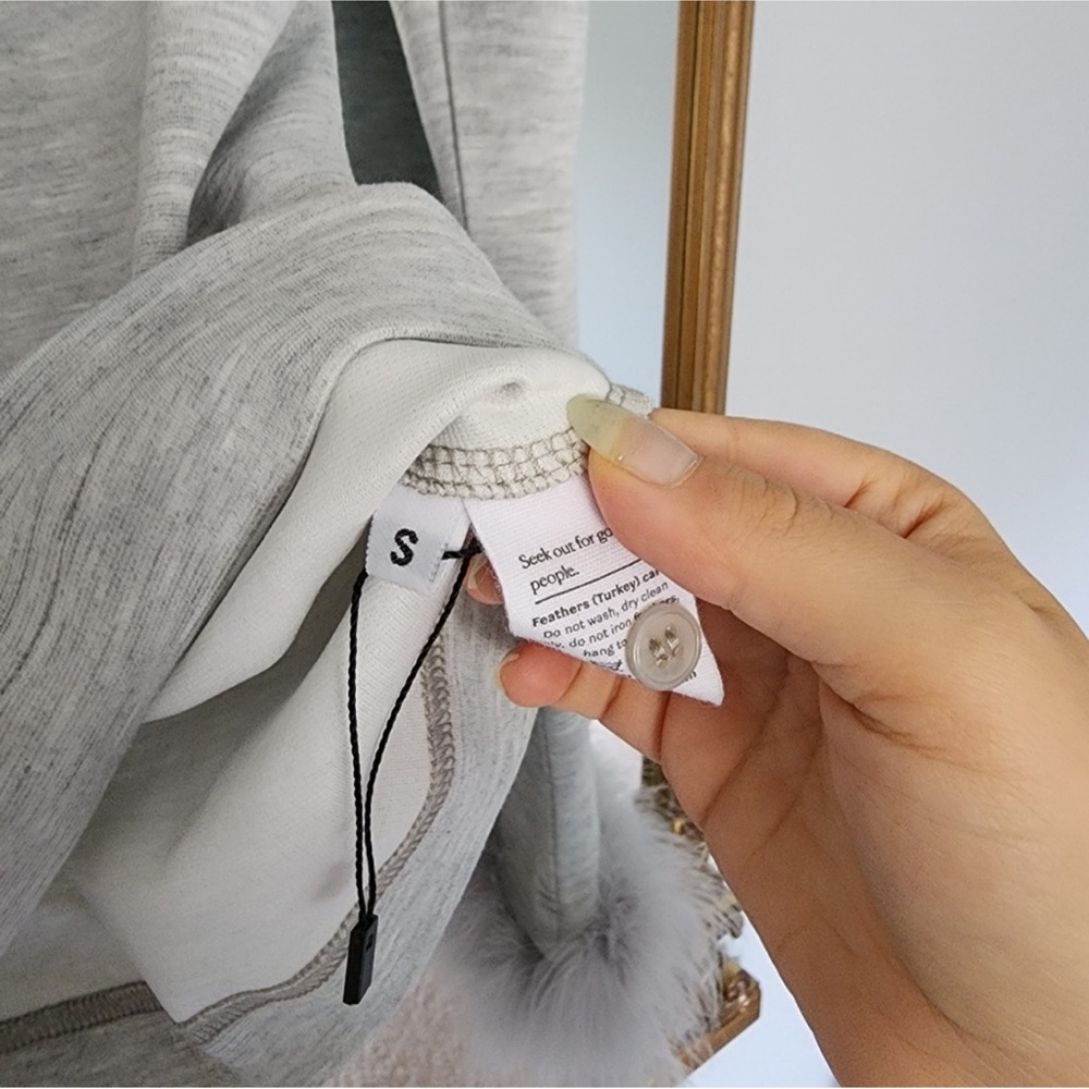 Sleeper Long Sleeve Feather Trimmed Top - Picture 4 of 4